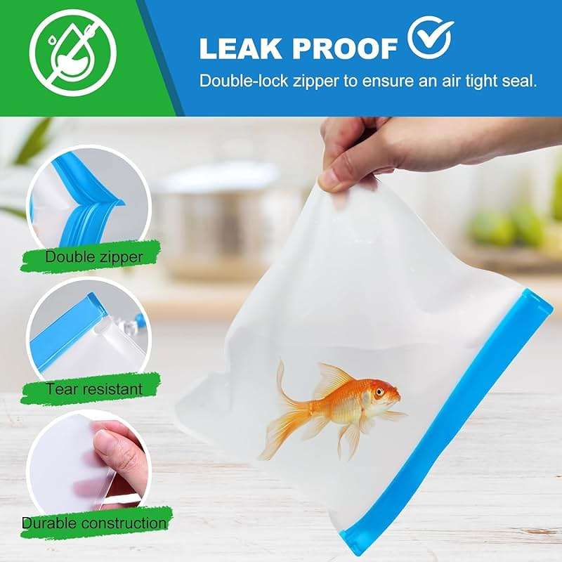 SHUCHUANG 10 Pack Reusable Snack Bags, BPA Free PEVA Food Storage, Extra Thick Dishwasher Safe Freezer Safe, Small Snack Size for Lunch Travel - Image 8
