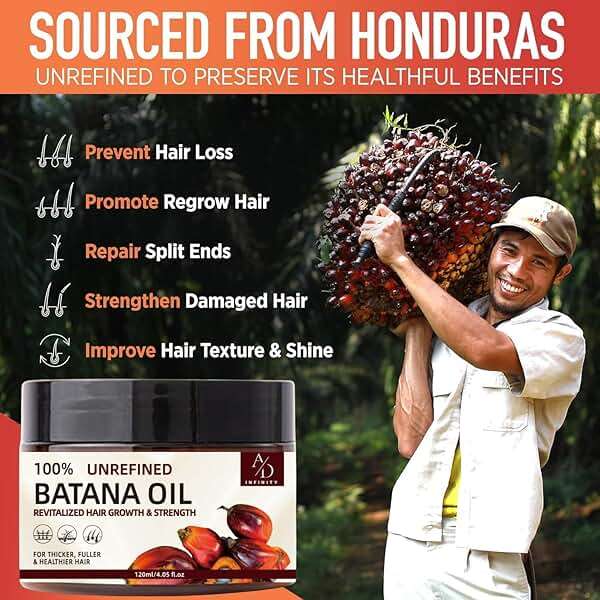 100% Unrefined Raw Batana Oil for Hair Growth Dr. Sebi Organic Pure from Honduras with Keratin, Coffee Extract & Other Ingredients to Enhance Efficacy for Thicker, Strength - Botana Oil 4oz - Image 3