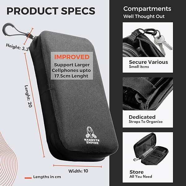 MAMMOTH EMPIRE Cycling Wallet & Waterproof Phone Pouch — Rain-Resistant Bike Jersey Pocket Organizer with YKK Zippers | Cards, Cash, Keys & Tool Pouch for Road, MTB, Gravel, EDC & Travel, Black - Image 4