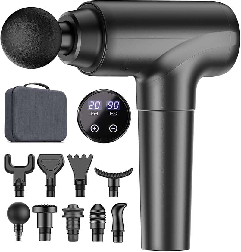 cotsoco Massage Gun, Muscle Massage Gun Deep Tissue Back Massager for Pain Relief, 20 Speeds Handheld Electric Massager Tool with Silent Brushless Motor, Suitable for Gym Office Home Travel - Image 1