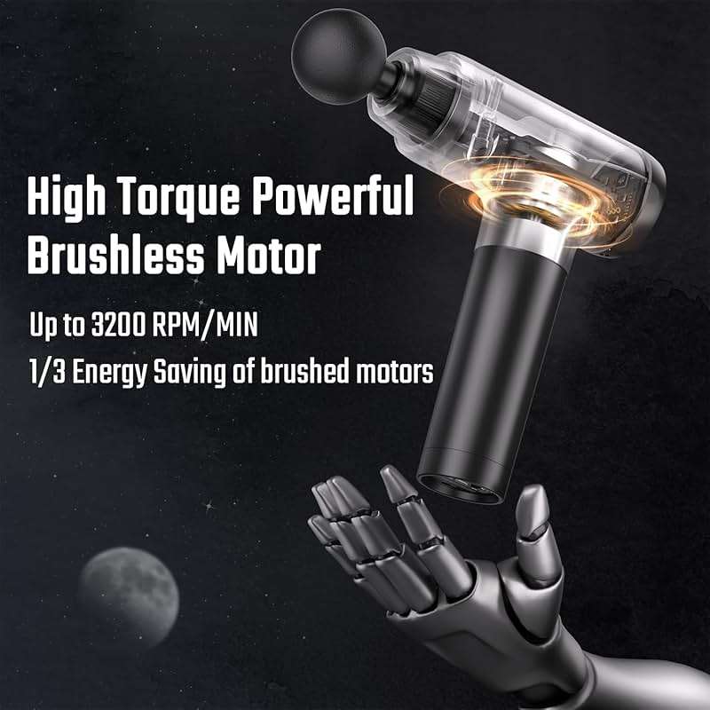 cotsoco Massage Gun, Muscle Massage Gun Deep Tissue Back Massager for Pain Relief, 20 Speeds Handheld Electric Massager Tool with Silent Brushless Motor, Suitable for Gym Office Home Travel - Image 4