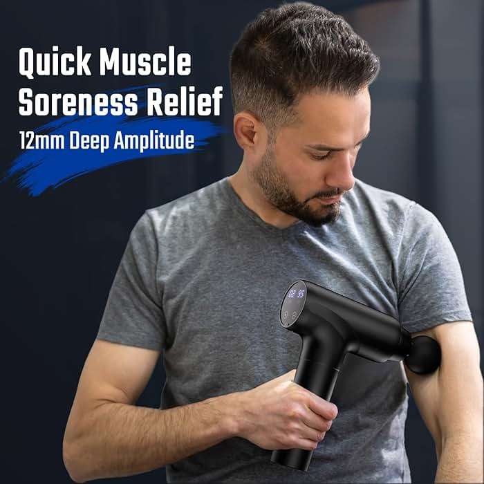 cotsoco Massage Gun, Muscle Massage Gun Deep Tissue Back Massager for Pain Relief, 20 Speeds Handheld Electric Massager Tool with Silent Brushless Motor, Suitable for Gym Office Home Travel - Image 5