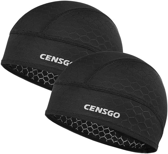 CENSGO Skull Cap Helmet Liner for Men Women, Cycling Cap Sweat Wicking Liner, Cooling Head Cover for Running - Product Image