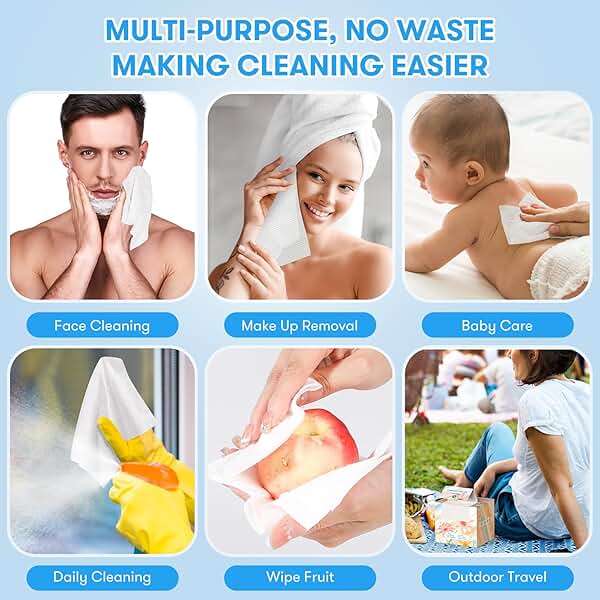 Beauntangly Disposable Face Towel, XL Unscented Facial Towelettes Soft Thick Absorbent, Lint-Free Biodegradable Makeup Remover Dry Wipes Clean Skin Care Washing Drying Camping Travel Essentials, 50 Ct - Image 7