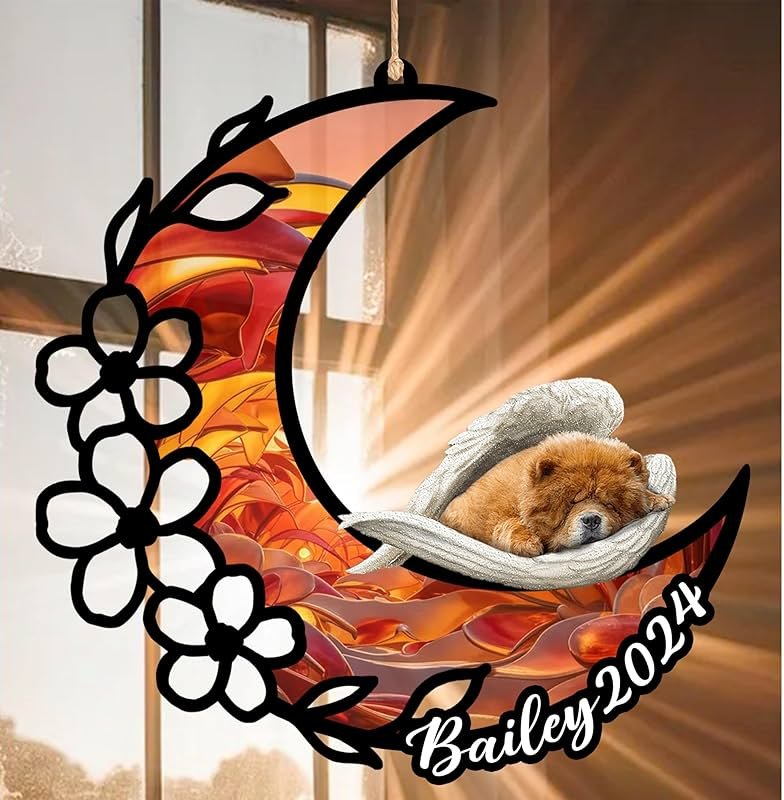Nazenti Chow Chow Dog Memorial Suncatcher, Gifts for Dog Lovers, Pet Loss Gifts, Sympathy for Pet Loss, Personalized Christmas Ornament, Memorial, Dog Ornament - Product Image