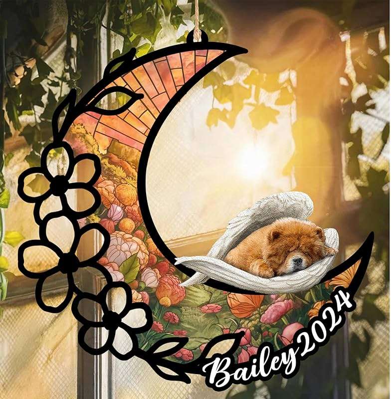 Nazenti Chow Chow Dog Memorial Suncatcher, Gifts for Dog Lovers, Pet Loss Gifts, Sympathy for Pet Loss, Personalized Christmas Ornament, Memorial, Dog Ornament - Image 5