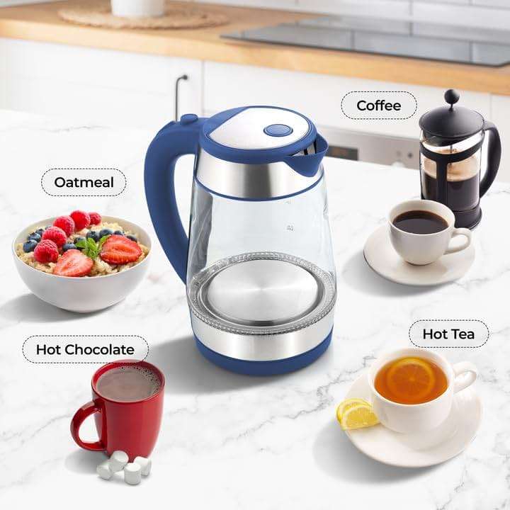 Zulay Kitchen Fast Boiling Electric Water Kettle - 1.7L, 1500W, Auto Shut-Off for Overboil & Boil Dry Protection, Cool-Touch Handle, 360° Base - Rapid Teapot Boiler For Coffee & Tea - Navy - Image 7