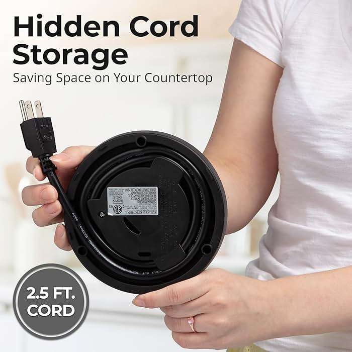 Zulay Kitchen Fast-Boiling Electric Kettle - 1.7L Hot Water Kettle 1500W With Auto Shut-Off - Water Boiler For Coffee & Tea - Boil-Dry Protection, Cool-Touch Handle, 360° Base - Black - Image 5