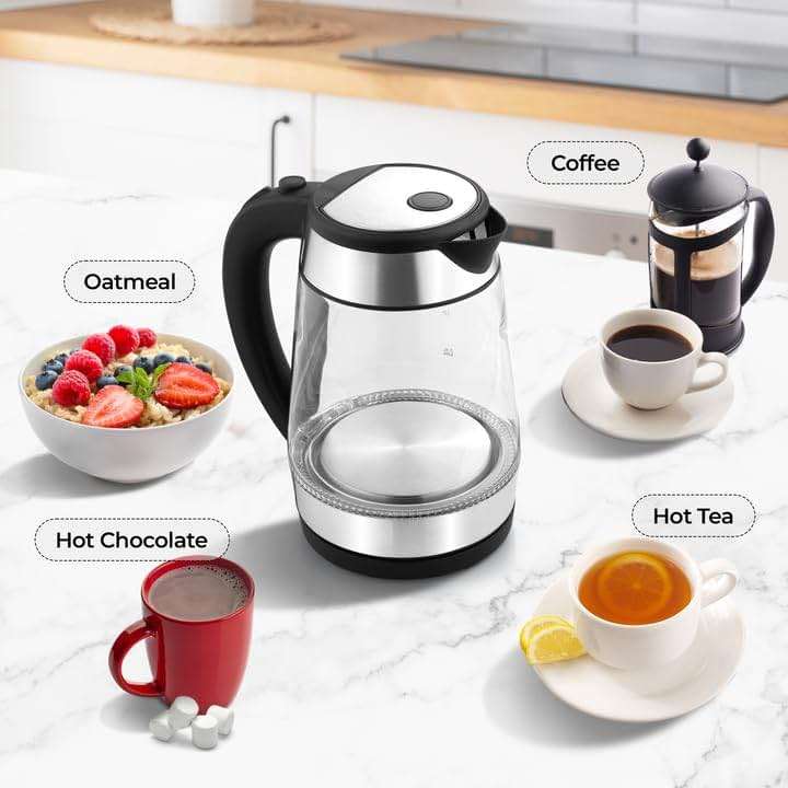 Zulay Kitchen Fast-Boiling Electric Kettle - 1.7L Hot Water Kettle 1500W With Auto Shut-Off - Water Boiler For Coffee & Tea - Boil-Dry Protection, Cool-Touch Handle, 360° Base - Black - Image 7