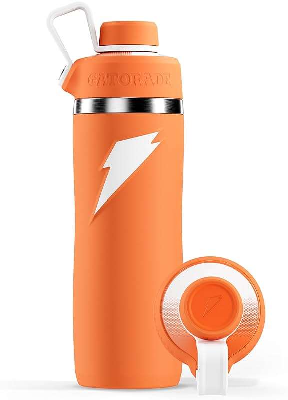 Gatorade 'Overtime' 22oz Stainless Steel Water Bottle, Twist Cap, Orange - Image 1