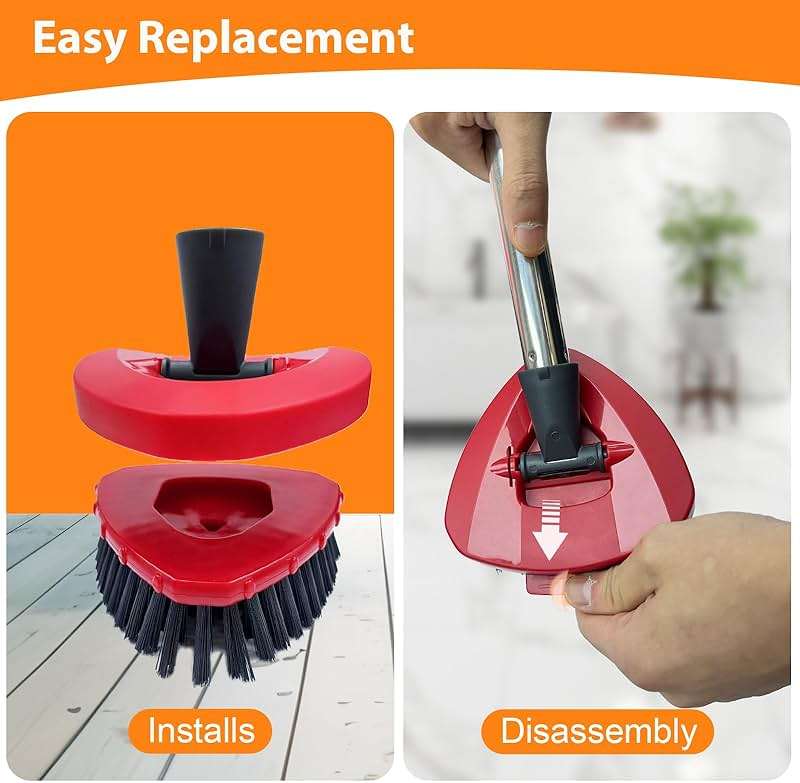 Fatmass 2 Pack Upgraded Spin Mop Replace Scrub Mop Brush Compatible with O Cedar 2 Tank RinseClean, Great for Kitchen, Deck, Bathroom and Shower Floor Scrubber - Image 4