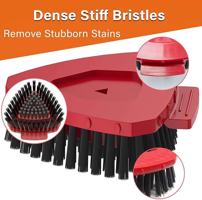 Fatmass 2 Pack Upgraded Spin Mop Replace Scrub Mop Brush Compatible with O Cedar 2 Tank RinseClean, Great for Kitchen, Deck, Bathroom and Shower Floor Scrubber - Image 5