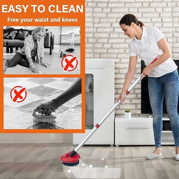 Fatmass 2 Pack Upgraded Spin Mop Replace Scrub Mop Brush Compatible with O Cedar 2 Tank RinseClean, Great for Kitchen, Deck, Bathroom and Shower Floor Scrubber - Image 6