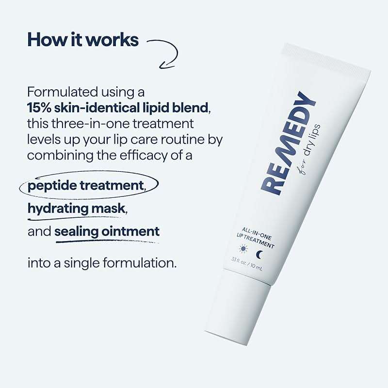 Remedy for Dry Lips | All-In-One Lip Treatment | Hydrating and Healing Lip Balm Ointment with Ceramides, Peptides, and Dimethicone | Repairs Dry, Cracked Lips | By Dermatologist Dr. Shah - Image 2