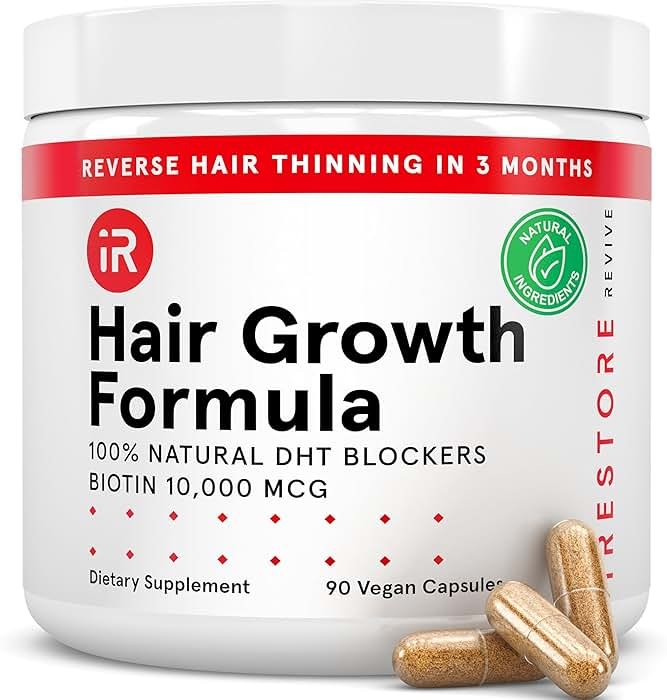 iRestore Hair Growth Supplement - Hair Loss Vitamins for Women and Men - Biotin Multivitamins & DHT Blocker to Reduce Hair Thinning - Hair Regrowth Pills - 30 Days Supply 90 Count (Pack of 1) - Product Image