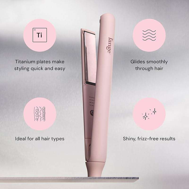 L’Ange Hair Straight Forward Titanium Flat Iron | Professional 2-in-1 Hair Styling Iron | 1" Snag-Free Hair Straightener | Fast Heat-Up, Adjustable Temperature, Auto Shut-Off, Dual Voltage, Blush - Image 2