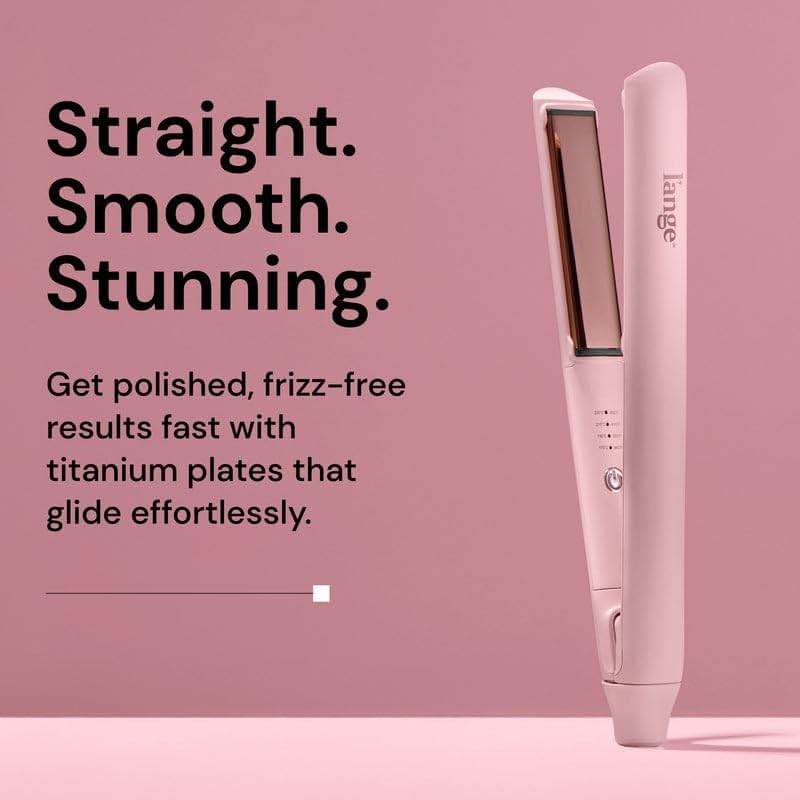 L’Ange Hair Straight Forward Titanium Flat Iron | Professional 2-in-1 Hair Styling Iron | 1" Snag-Free Hair Straightener | Fast Heat-Up, Adjustable Temperature, Auto Shut-Off, Dual Voltage, Blush - Image 3