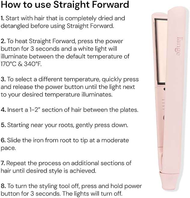 L’Ange Hair Straight Forward Titanium Flat Iron | Professional 2-in-1 Hair Styling Iron | 1" Snag-Free Hair Straightener | Fast Heat-Up, Adjustable Temperature, Auto Shut-Off, Dual Voltage, Blush - Image 5