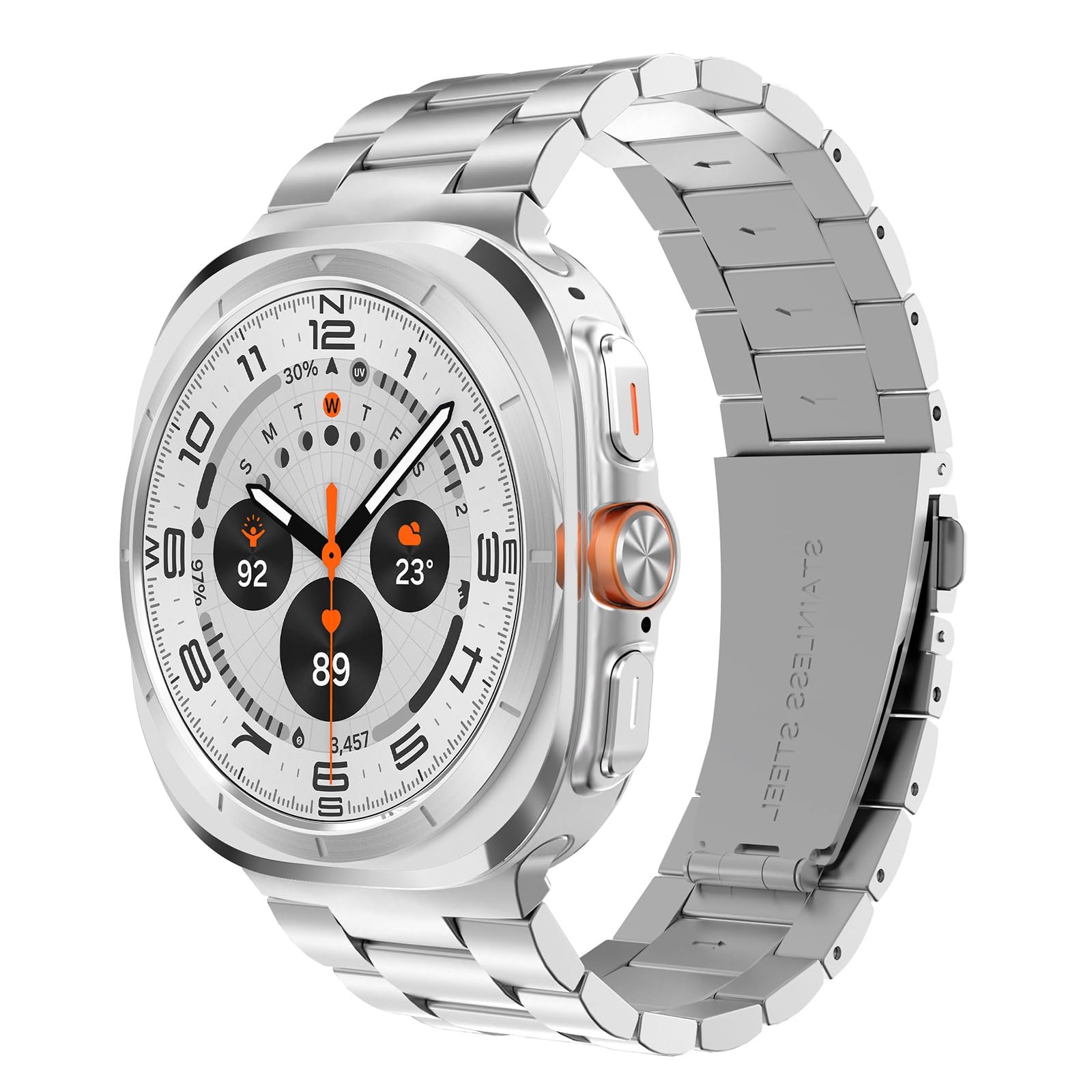 SPGUARD Metal Band Compatible with Samsung Galaxy Watch 7/8 Ultra 47mm (2025/2024), No Gap Stainless Steel Band Strap for Men Women Business, NOT for Other Models - Product Image