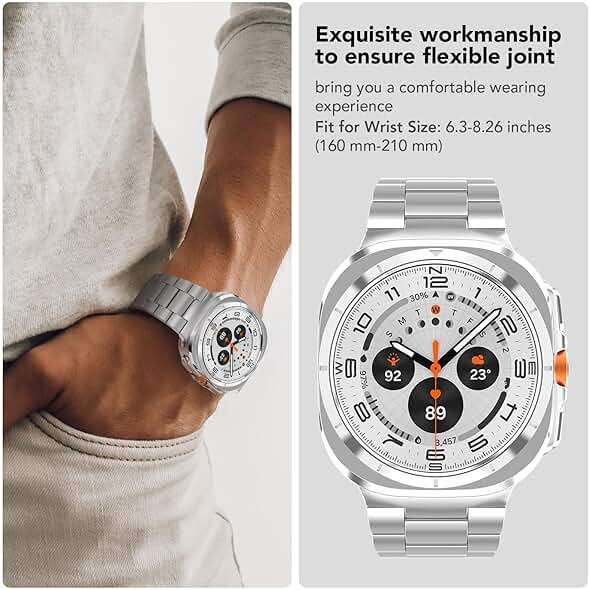 SPGUARD Metal Band Compatible with Samsung Galaxy Watch 7/8 Ultra 47mm (2025/2024), No Gap Stainless Steel Band Strap for Men Women Business, NOT for Other Models - Image 4