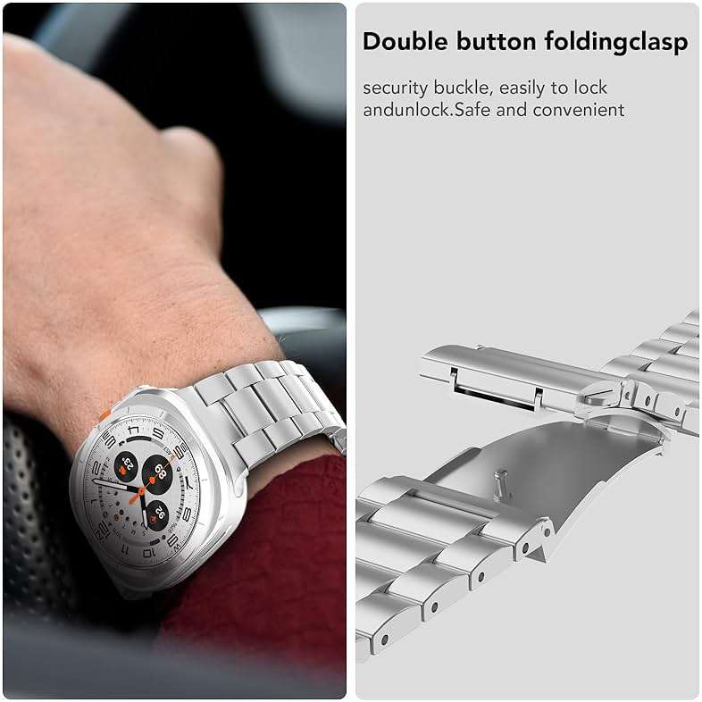 SPGUARD Metal Band Compatible with Samsung Galaxy Watch 7/8 Ultra 47mm (2025/2024), No Gap Stainless Steel Band Strap for Men Women Business, NOT for Other Models - Image 5