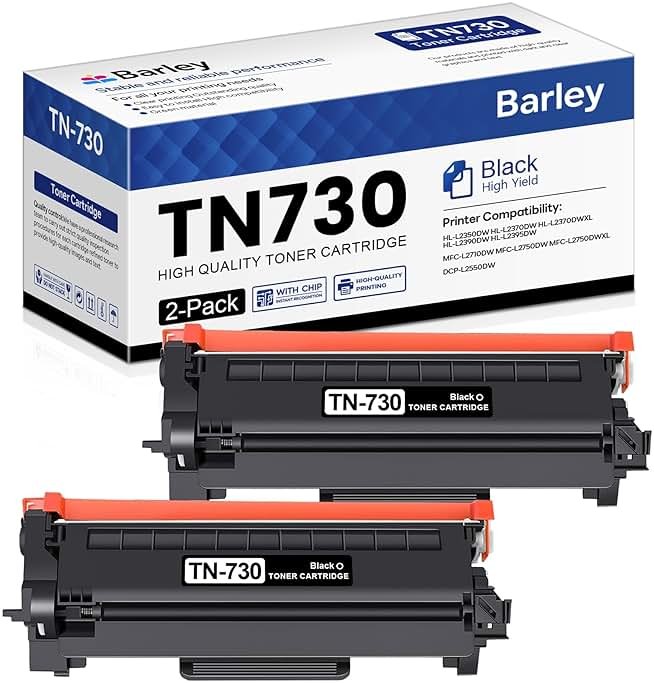 TN730 TN-730 Compatible TN-730 TN730 Toner Cartridge Black Replacement for Brother TN730 TN-730 DCP-L2550DW MFC-L2750DW MFC-L2710DW Toner Printer (2-Pack). - Product Image