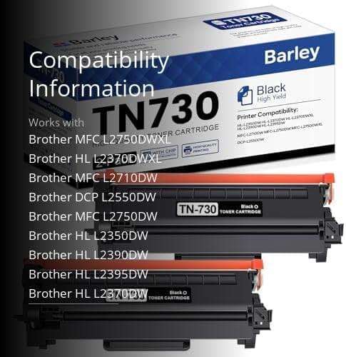 TN730 TN-730 Compatible TN-730 TN730 Toner Cartridge Black Replacement for Brother TN730 TN-730 DCP-L2550DW MFC-L2750DW MFC-L2710DW Toner Printer (2-Pack). - Image 3