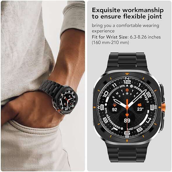 SPGUARD Metal Band Compatible with Samsung Galaxy Watch 7/8 Ultra 47mm (2025/2024), No Gap Stainless Steel Band Strap for Men Women Business, NOT for Other Models - Image 4