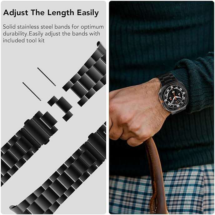 SPGUARD Metal Band Compatible with Samsung Galaxy Watch 7/8 Ultra 47mm (2025/2024), No Gap Stainless Steel Band Strap for Men Women Business, NOT for Other Models - Image 6