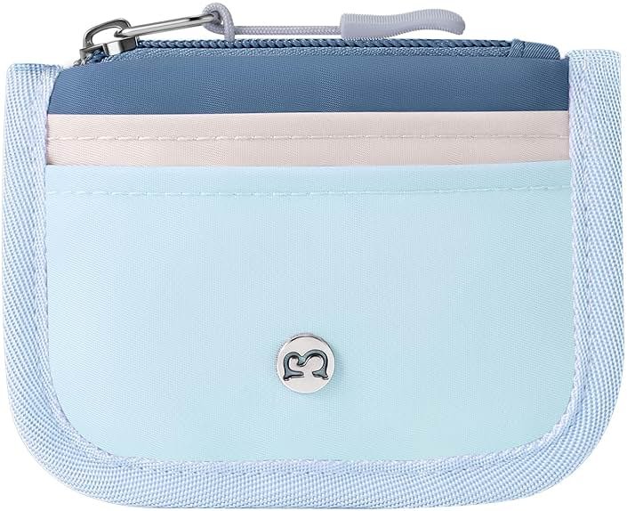 Babysun Mini Rfid Card Holder Slim Wallet with Change Zipper Pocket/3 Crad Slots/Key Ring, Small Wallet Thin Credit Card Wallet for Women & Men - Product Image
