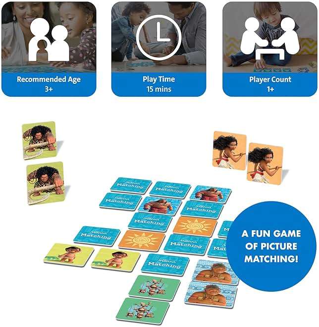Wonder Forge Disney Moana Matching Game - Fun and Educational Memory Game for Boys and Girls Ages 3-5 - Featuring Moana and Maui - Toddler Learning Activity - Image 3