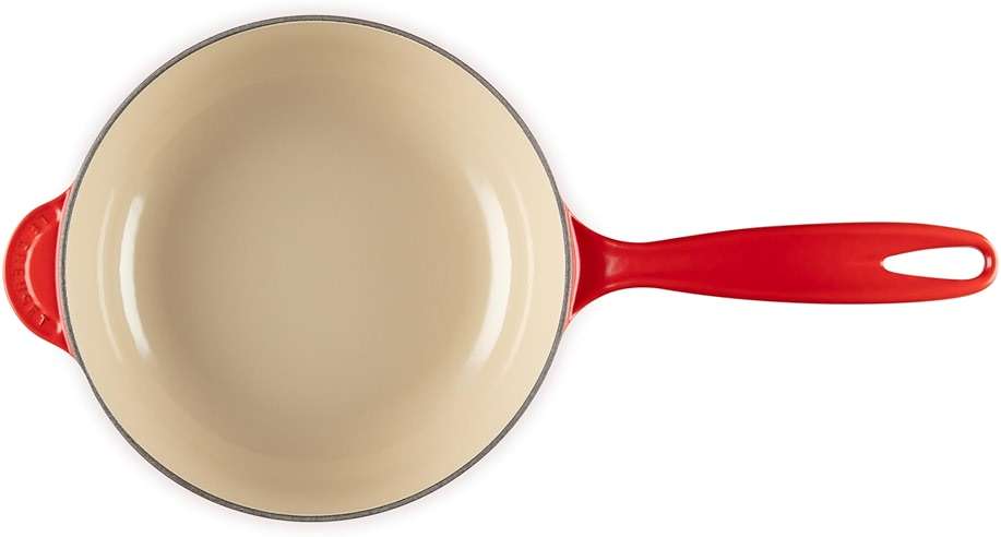 Le Creuset Enameled Cast Iron Holly Collection Saucier, 2.25 qt., Cerise with Gold Knob - Image 4