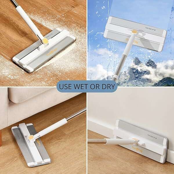 Mop and Bucket Set with Pump System for Home, Hands Free Self Cleaning with 3 Compartments to Separate Clean from Dirty Water, with 2 Machine Washable Microfiber Mop Pads, Patent Pending, in Gift Box - Image 6