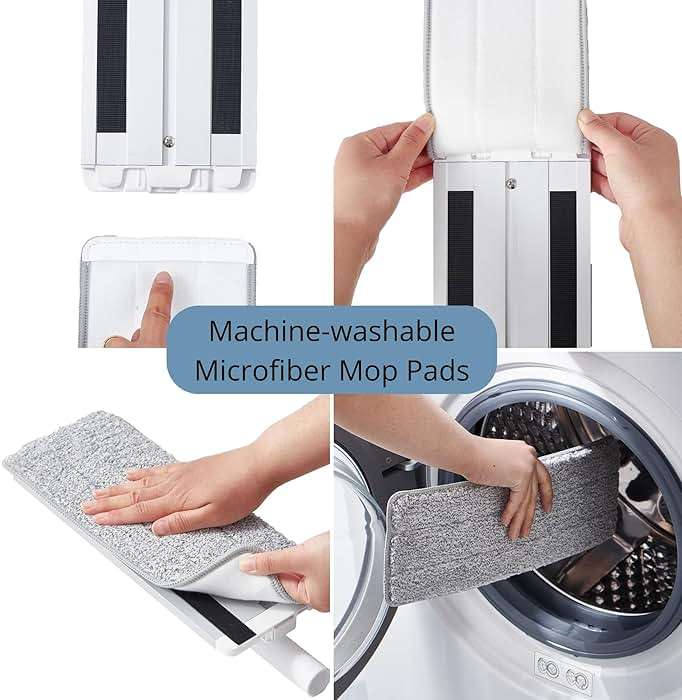 Mop and Bucket Set with Pump System for Home, Hands Free Self Cleaning with 3 Compartments to Separate Clean from Dirty Water, with 2 Machine Washable Microfiber Mop Pads, Patent Pending, in Gift Box - Image 8