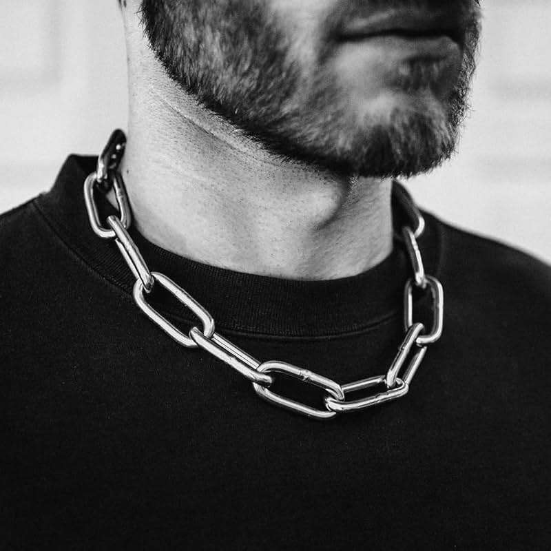 RAMUS KATEN Men's Heavy Duty Quee Goth Grunge Chunky Necklaces Punk Stainless Steel Alternative Industrial Collar Choker Link Chain For Women Jewelry - Image 3
