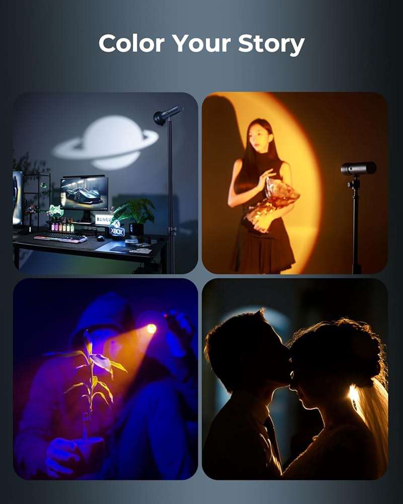 SMALLRIG RGB LED Photography Flashlight, 7500mAh Aluminum Alloy Patterned Ambient Light, 4 Color Fill Light with 20 Patterned Filters, Perfect for Photo, Content Creation Accessories RF10C 4634 - Image 9