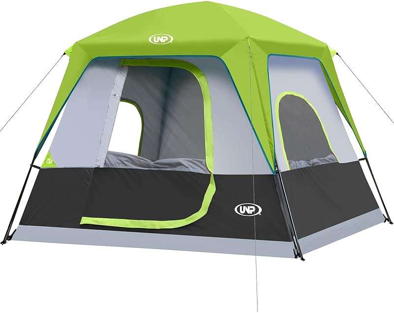 UNP 2/4/6/8 Person Tent, Portable Cabin Tent, Camping Tent 4-Person Easy Set Up, Waterproof with Top Rainfly for Outdoor Camping/Hiking - Image 1