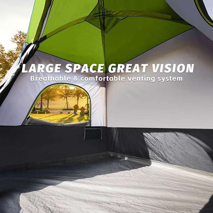 UNP 2/4/6/8 Person Tent, Portable Cabin Tent, Camping Tent 4-Person Easy Set Up, Waterproof with Top Rainfly for Outdoor Camping/Hiking - Image 3