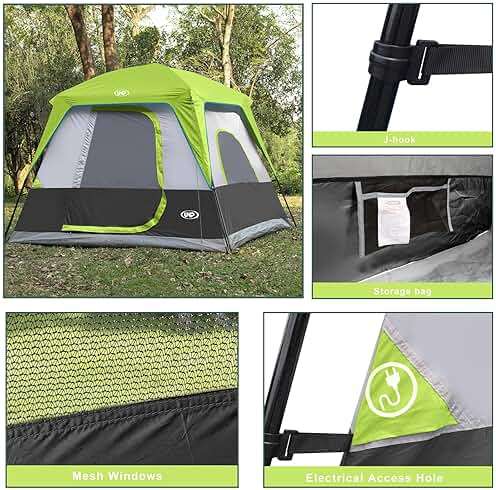 UNP 2/4/6/8 Person Tent, Portable Cabin Tent, Camping Tent 4-Person Easy Set Up, Waterproof with Top Rainfly for Outdoor Camping/Hiking - Image 4
