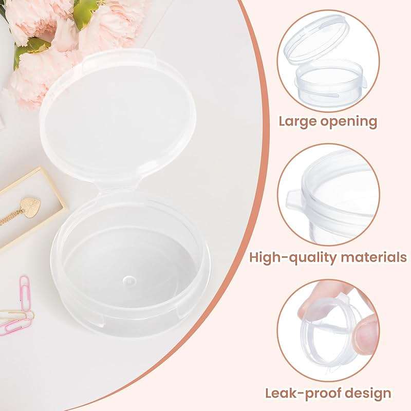 Liobelon 30 Pack 10g/0.34oz Clear Plastic Sample Jars with Snap Lids, Mini Travel-Size Cosmetic Containers for Cream, Skincare, Powder, Jewelry - Image 5