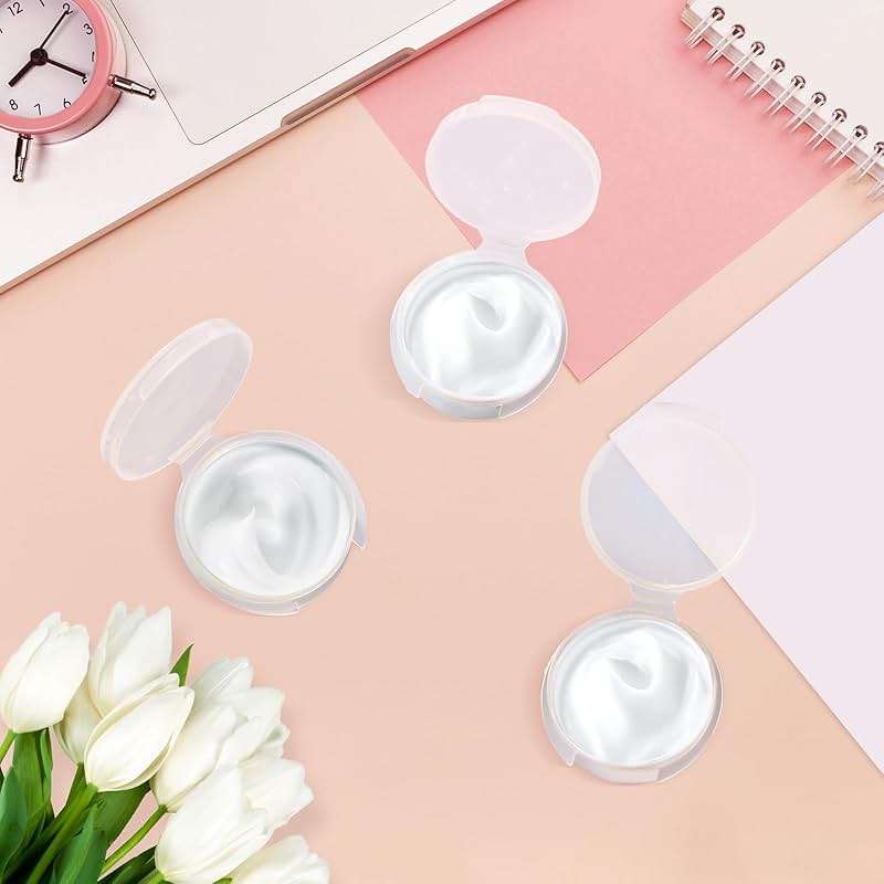 Liobelon 30 Pack 10g/0.34oz Clear Plastic Sample Jars with Snap Lids, Mini Travel-Size Cosmetic Containers for Cream, Skincare, Powder, Jewelry - Image 6
