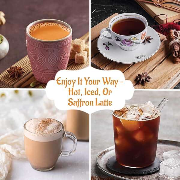 JAWAI RAJWADI KADAK KESAR CHAI TEA, Saffron Tea, Loose Leaf Black Tea (100 Cups/8.8 oz), Authentic Indian Tea with Saffron, Premium Flavor Chai Blend for Chai Latte, Hot & Traditional Brewing - Image 6