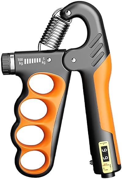 Grip Strength Trainer, Hand Grip Strengthener with Adjustable Resistance 11-220Lbs(5-100KG), Automatic Counter, Ergonomic Design, Forearm Strengthener for Musicians Athletes and Injury Recovery - Product Image