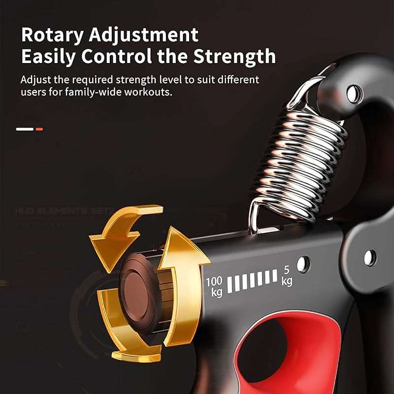 Grip Strength Trainer, Hand Grip Strengthener with Adjustable Resistance 11-220Lbs(5-100KG), Automatic Counter, Ergonomic Design, Forearm Strengthener for Musicians Athletes and Injury Recovery - Image 3