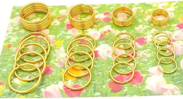 ZoloAJay 40 Pack Golden Key Ring Keychain Assorted in 4 Sizes Metal Round Split Key Chains Rings for Home Car Dog Tag Office Lanyards Keys Attachment - Image 5