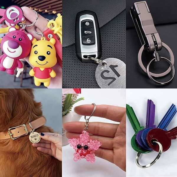 ZoloAJay 40 Pack Golden Key Ring Keychain Assorted in 4 Sizes Metal Round Split Key Chains Rings for Home Car Dog Tag Office Lanyards Keys Attachment - Image 6