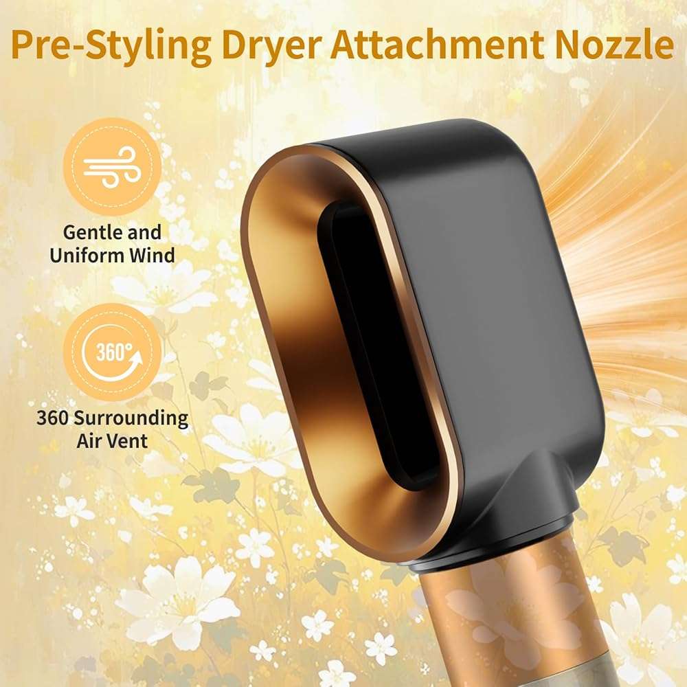 ZEPHBLOW Pre-Styling Dryer Attachment for Dyson Airwrap HS01/HS05/HS08, Fast Drying Nozzle Replacement Attachment Compatible with Dyson Hair Styler, Gold - Image 6