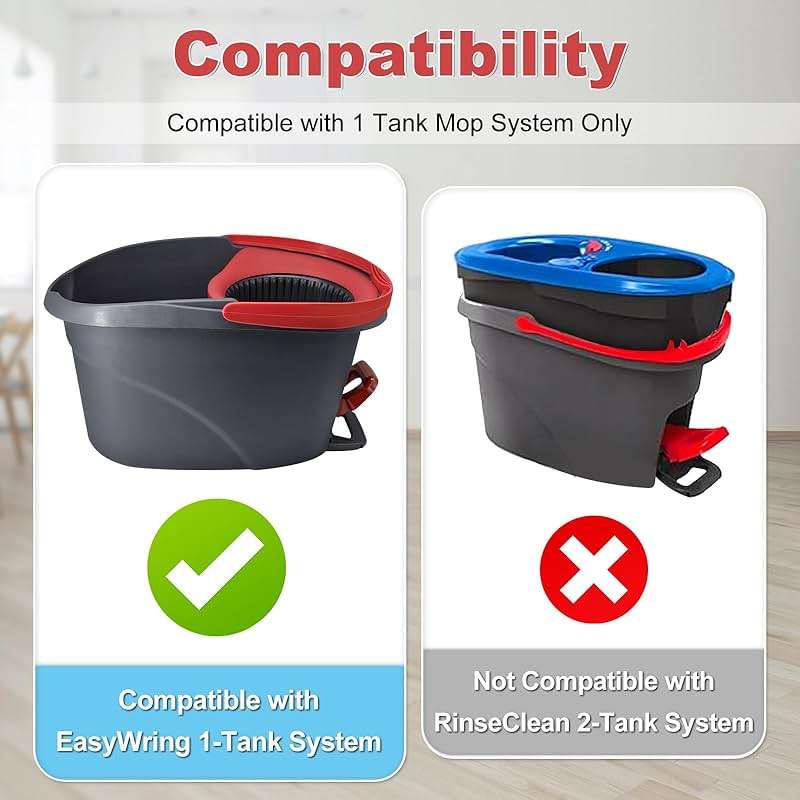 Mop Replacement for Ocedar, Mop for O Cedar, Replacement Mop for O Cedar Spin Mop Contains 4-Section Mop Handle 2 Mop Replace Head 1 Mop Base 1 Scrubber Mop Head for O-Cedar Spin Mop - Image 3