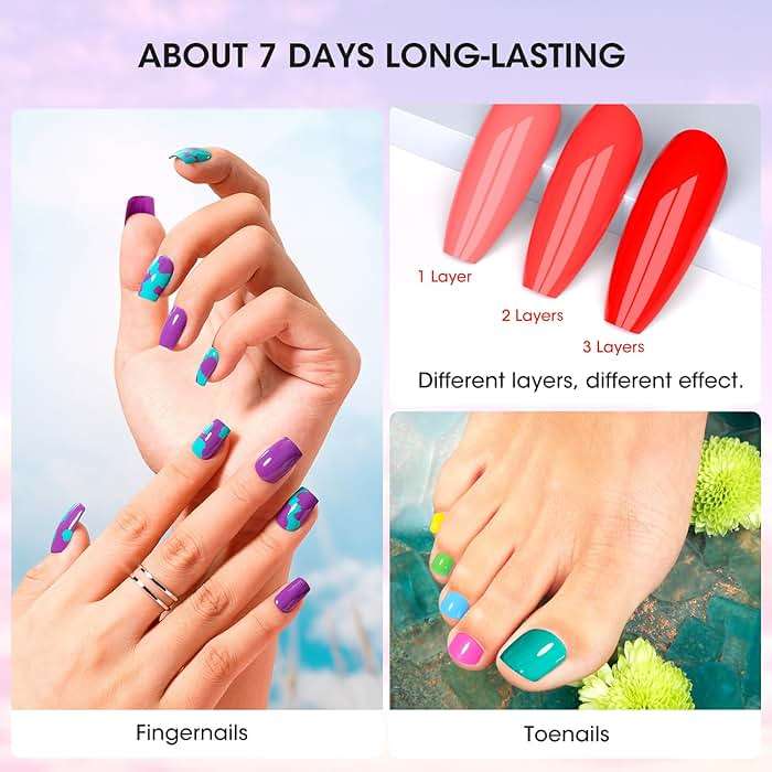 Nailshion Nail Polish 10ml 16 Colors Rainbow Air Dry Regular Nail Polish Set with Base Top Coat & Remover Pads| White Red Classic French Fingernail Polishes Non-gel Bulk Gift for Nail Art Lovers - Image 4