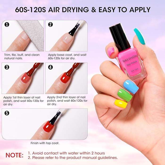 Nailshion Nail Polish 10ml 16 Colors Rainbow Air Dry Regular Nail Polish Set with Base Top Coat & Remover Pads| White Red Classic French Fingernail Polishes Non-gel Bulk Gift for Nail Art Lovers - Image 7